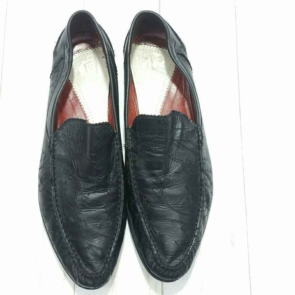 JO Ghost Embossed Leather Slip On Shoes Size 11 - Picture 2 of 8